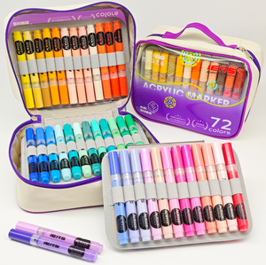 ชุดปากกาเมจิกแบบลบได้ สำหรับงานศิลปะ ผลิตจากพลาสติกเกรดทางการแพทย์ แห้งเร็ว พร้อมกล่องพลาสติก  สามารถสั่งทำโลโก้ได้ - Product Image 2