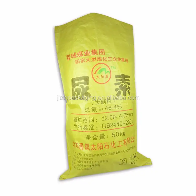 Preço dos sacos de embalagem tecidos Pp plásticos cor amarela para arroz 10kg 25kg 50kg, fertilizante de uréia, ração
