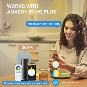 Proyector inteligente Zigbee 3,0 RGBCW de 20W, luz de techo regulable con control remoto para interiores, Alexa, Google, hogar, control de voz, luz <span class=keywords><strong>LED</strong></span> descendente - Product Image 5