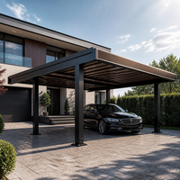 Abri de voiture métallique sur mesure résistant aux intempéries pour le stationnement de véhicules résidentiels, structure en acier haute résistance, garage durable