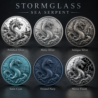 Pièce commémorative 3D personnalisée en relief, Serpent de mer Stormglass, Pièce de défi nautique, Cadeau souvenir, Vente en gros, Fabrication ODM