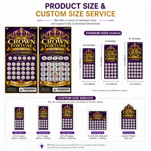 Cartes à gratter personnalisées imprimées, billets de loterie sécurisés, données variables, code QR, code-barres, carte à gratter anti-contrefaçon - Product Image 2
