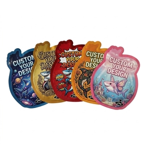 Deep Custom Design Shark Shape <b>Plastic</b> <b>Packaging</b> Pouch Bag Digital Printing Heat Seal - Product Image 1