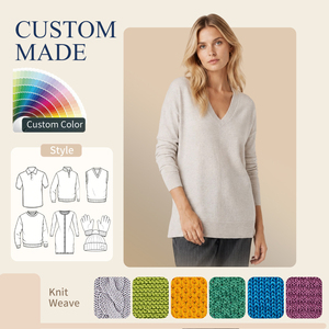 New Arrival Luxe Cashwool Marled Knit Relaxed V Neck Long Sleeve <strong>Tunic</strong> <strong>Jumper</strong> - Product Image 1