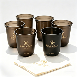 Vaso de Plástico Desechable de Lujo en Forma de U de 14oz/10oz con Logotipo Personalizado para Bodas, Vaso Transparente Esmerilado para Smoothies, Vaso Rígido de PP para Té con Leche y Burbujas - Product Image 1