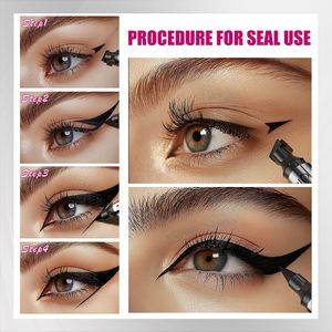Nouveau stylo eyeliner triangulaire imperméable, résistant à la transpiration et aux bavures, tube <span class=keywords><strong>argenté</strong></span>, double embout, eyeliner liquide 2-en-1 - Product Image 2