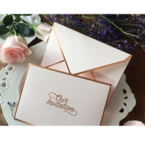 Enveloppes d'invitation de <span class=keywords><strong>mariage</strong></span> <span class=keywords><strong>A5</strong></span> avec bordure dorée personnalisée, <span class=keywords><strong>enveloppe</strong></span> de carte de vœux - Product Image 1