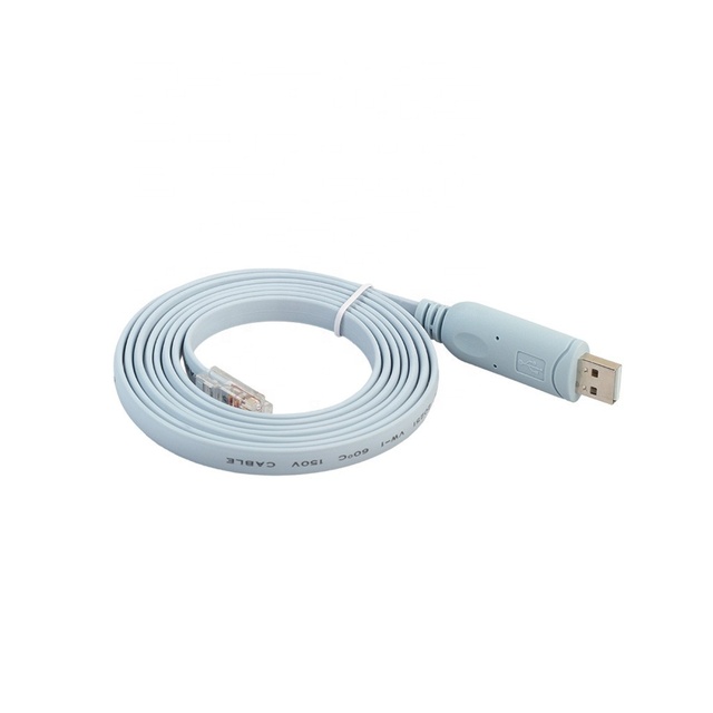 Flat Blue Color 1.8M USB RS232 to RJ45 8P8C Console Cable