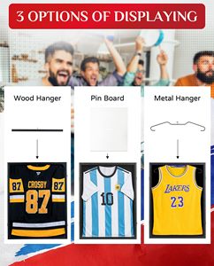 2026 Wholesale Black Hockey Jersey Display Large Memorabilia Case Shadow Box Frame with Lock Cave Decor Sports Fans Gift - Product Image 5