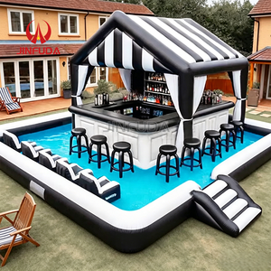 Bar gonflable géant personnalisé, nouveau design, pour piscine, bar de jardin gonflable, piscine gonflable personnalisée avec bar pour adultes, événements, fêtes - Product Image 5