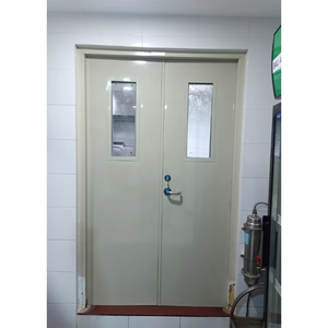 Puerta <span class=keywords><strong>de</strong></span> acero <span class=keywords><strong>de</strong></span> entrada ignífuga Commerical 90 Mins Puerta <span class=keywords><strong>de</strong></span> salida clasificada contra incendios Puerta cortafuegos <span class=keywords><strong>de</strong></span> un solo columpio con marco para edificios - Product Image 5