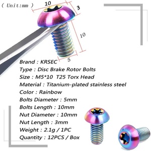 OEM/ODM盘式制动器转子螺栓<span class=keywords><strong>MTB</strong></span>自行车T25梅花扳手M5山地自行车螺栓钛浮动盘式螺钉自行车零件 - Product Image 3