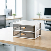 Bureau Mini Tiroirs De Rangement Bijoux Conteneur Boîte Bijoux Cosmétiques Mini Cabinet Organisateur 2 Couches
