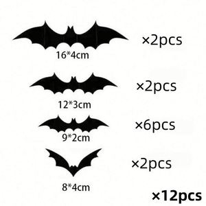Pegatinas de pared 3D de murciélagos y arañas negras para Halloween transfronterizo, decoraciones para la preparación de escenas de fiesta, pegatinas de juguete - Product Image 6