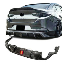 Diffuseur arrière en fibre de carbone avec éclairage LED pour Mazda 3 Axela GV 2020-2024, kit carrosserie, amélioration du style
