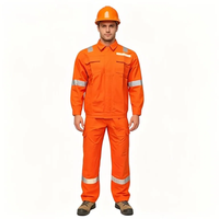 Combinaison de travail orange haute visibilité, résistante au feu, certifiée EN, 2 pièces, anti-étincelles, antistatique, avec bande réfléchissante, veste FR et pantalon cargo