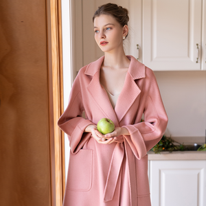 Cappotti di alta qualità in Cashmere solido per le donne elegante di lusso invernale fatto a mano lungo personalizzato cappotto di lana - Product Image 4