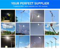 Lampe solaire à haute luminosité et longue durée de vie, étanche IP65, tout-en-un, en aluminium, pour usage routier et urbain