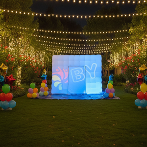 Entrega rápida Negro Grande <span class=keywords><strong>Pop</strong></span>-up Iluminación Led portátil Discoteca Fiesta Evento Discoteca Tienda de aire Club nocturno Tienda inflable - Product Image 1