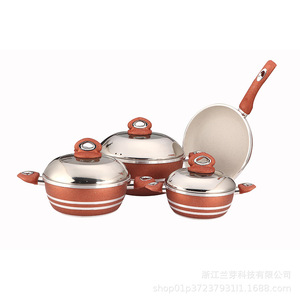 OEM Maifan Stone Non-Stick <b>Cookware</b> <b>Set</b> Aluminum Minimalist Export Ready Oven Safe - Product Image 2