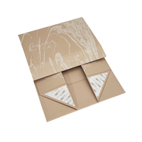 Boîte-cadeau d'emballage plat en papier de portefeuille à fermeture magnétique pliable de luxe avec logo personnalisé
