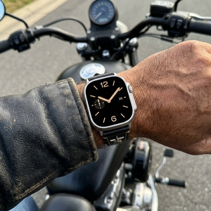 สายนาฬิกาหนังแท้ประดับหมุดสไตล์พังก์สำหรับ Apple Watch Ultra <span class=keywords><strong>2</strong></span>/Series 10 9 8 7 SE - Product Image 6