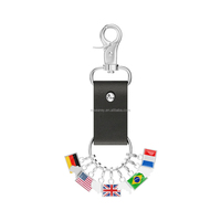 Llavero con Dije de Bandera de País Personalizado, Cierre de Acero Inoxidable, Anillo de Cuero para Llaves, Bandera de Naciones, Recuerdo de Viaje, Accesorios para Bolsos