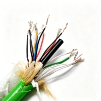 Câble TPU étanche personnalisé 16 24AWG + Coaxial en cuivre étamé, isolation PE, blindage en feuille d'aluminium, LCP tressé, ROV sous-marin