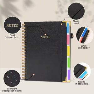 Impresión A5 con Logotipo Grabado 80 ° Cuaderno Espiral de Tapa Dura con 5 Secciones, Divisores y Pestañas, Personalizable para Regalos Promocionales - Product Image 5