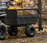 Chariot utilitaire tout-terrain à roues pneumatiques, remorque pour VTT, capacité 1100 lb, 10 pieds cubes, plateau moulé par compression
