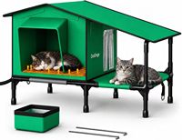 Rumah Kucing Luar Ruangan Kustom Pabrik, Villa Anti Air, Alas Penghangat, Ukuran Besar, Tempat Berlindung Kucing Liar, Kain Oxford, Semua Musim