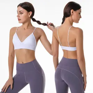 Gros Ajouter Logo Pas Cher Triangle Tasse Sport Soutien-Gorge de Sommeil Sans Soudure Sous-Vêtements Doux Confortable Coussinets Amovibles Sexy Soutien-Gorge