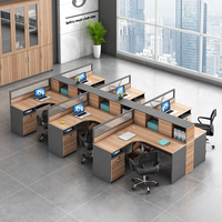 Ensemble de mobilier de bureau modulaire de style moderne, table et chaise de poste de travail convertible pour le personnel commercial, le bureau ou le bureau de travail