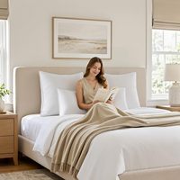 Ventes en gros d'inserts de coussins en duvet de plumes, moelleux et volumineux, enveloppe 100% coton, pour lit, canapé, personnalisable