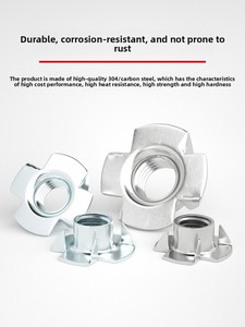 Écrou en T à quatre griffes à fond plat, bleu, blanc, zingué, métrique, pour meubles et haut-parleurs, M4 M5 M6 <span class=keywords><strong>M8</strong></span> - Product Image 1