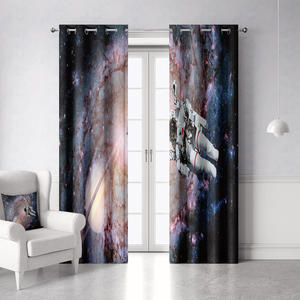 अंतरिक्ष यात्री रंगीन HD 3d डिजिटल मुद्रित बच्चों पर्दे स्वीकार Oem Multisize शानदार स्टार कार्टून बेडरूम खिड़की - Product Image 5