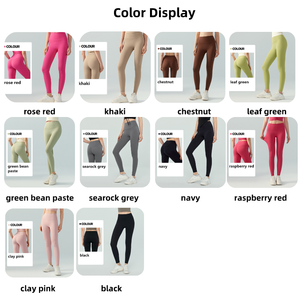 Venta al por mayor Naked Feel Yoga Legging Cintura alta Control de barriga Mujeres Pantalones deportivos Gimnasio Medias Logotipo personalizado <span class=keywords><strong>Deporte</strong></span> Entrenamiento Leggings - Product Image 5