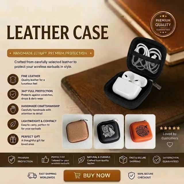 Laserable Leatherette Earphone Case Custom Size Mini Leather EVA Storage Cases Waterproof EVA Earphone Bag for Travel Outdoor