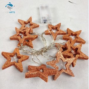 Lumière de vacances en bois en forme d'étoile Bling de conception professionnelle - Product Image 1