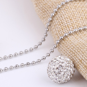 Collar con Colgante de Bola de Diamantes de Imitación Estilo Europeo, de Acero de Titanio, para Uso Diario, Regalo, Joyería - Product Image 2