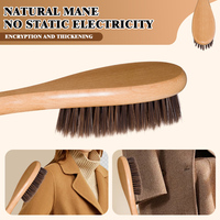 Brosse de nettoyage en crin de cheval, manche en bois de hêtre, écologique, durable, douce, polissage, multifonctionnelle, portable, design moderne