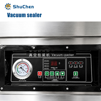 Shuchen Electric One-Piece 304 RVS Dubbele Kamer Vacuümsealmachine voor Voedsel, Vlees, Fruit, Groenten en Folie