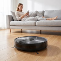 Robot Aspirateur Laveur QF603 avec Batterie Li-Ion, Aspiration 1500-1999 Pa, Contrôle par Application, Assistant de Nettoyage pour Bureau et Maison