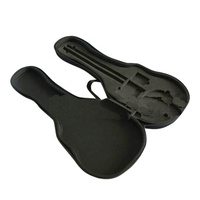 Tas instrumen berbentuk gitar kulit EVA klasik kustom casing keras tahan air portabel untuk Ukulele & kotak musik