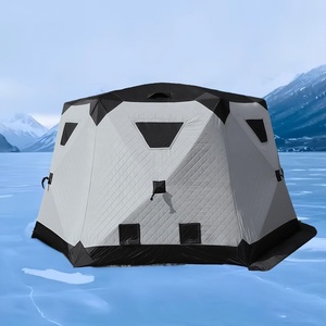 6-8 Person Ice Fishing Pop-Up Hexagon Shanty <strong>Tent</strong> One Bedroom 210D Oxford Cloth Triple-Layer Rainproof Snowproof Quick Setup - Product Image 5