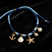 Collier Pendentif Minimaliste en Acier Inoxydable Plaqué Or 18K de Haute Qualité, Tressé à la Main avec Cordon Coloré et Maillons Diamantés, Vente Chaude pour Femmes