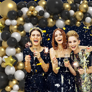 Guirlande Arc Kit Bonne Année Bannière Noir Or Blanc Feuille Ballons Pour <span class=keywords><strong>2023</strong></span> Nouvel An Graduation Party Ballons Décorations - Product Image 4