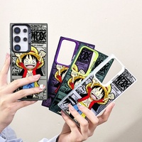 Coque de téléphone design anime Cartoon Happy Monkey D Luffy pour iPhone 17 Air 16 Plus 15 Pro 14, coque arrière imprimée UV pour Samsung S26