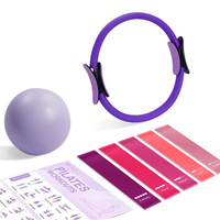 Ensemble d'équipements auxiliaires de yoga : Bandes de résistance pour jambes et hanches, balles de Pilates Bobo, équipement de fitness unisexe avec fermeture à boucle, coffret cadeau