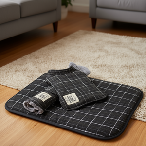 Veste réversible à carreaux pour chien Touchdog avec tapis assorti pour animal de compagnie, gris, petite taille, ensemble de vêtements d'hiver pour animaux de compagnie - Product Image 2